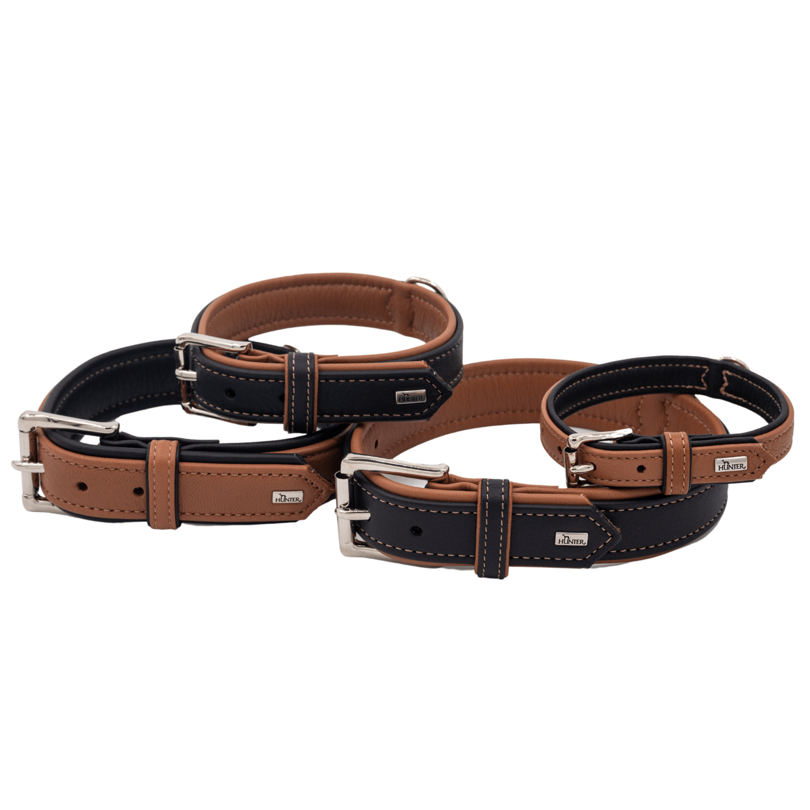 Hunter Canadian Elk Leather Dog Collar, Cognac