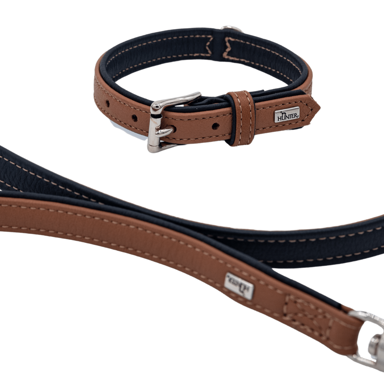 Hunter Canadian Elk Leather Dog Collar, Cognac