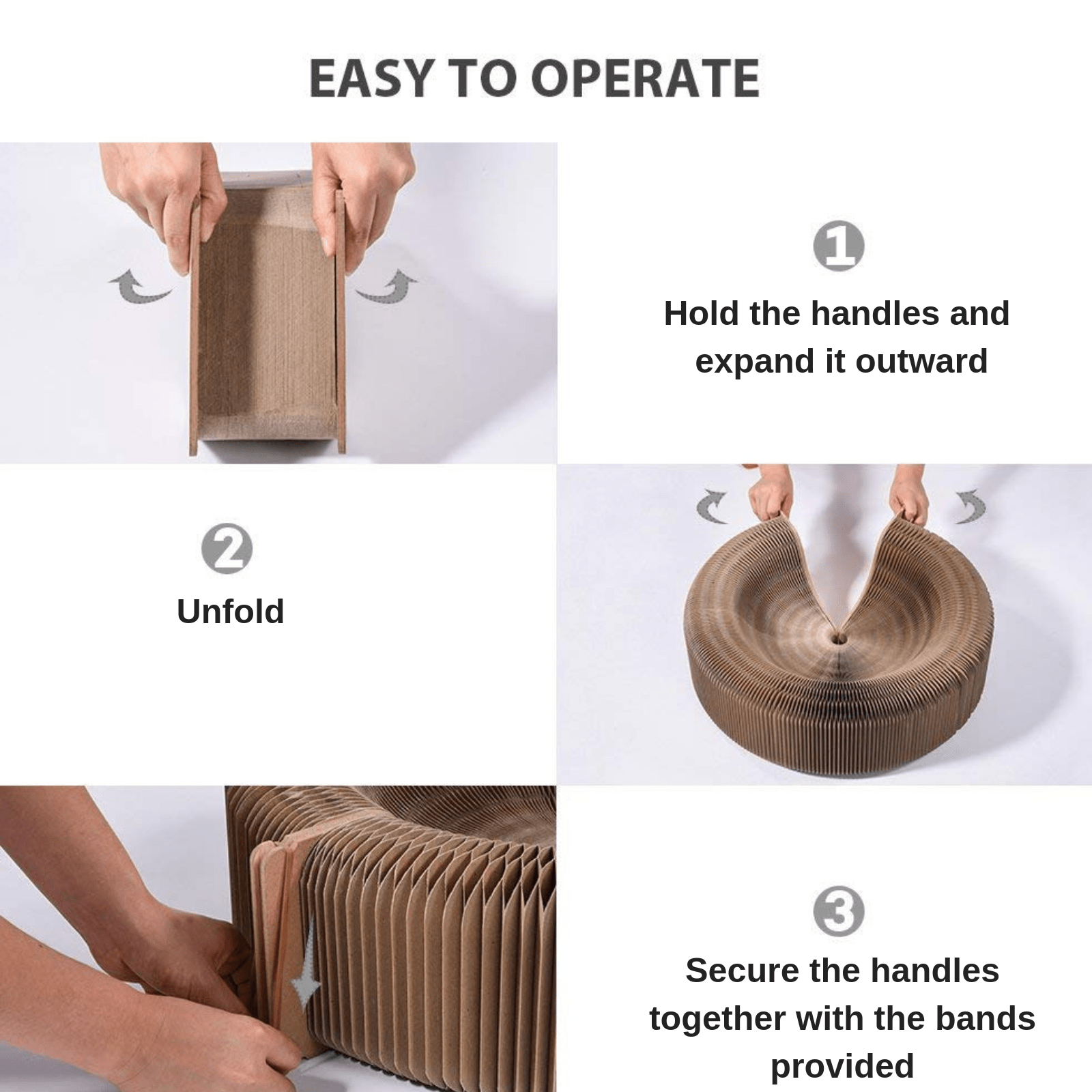 Cat Scratcher Collapsible Lounge, Round Scratching Board & Bed