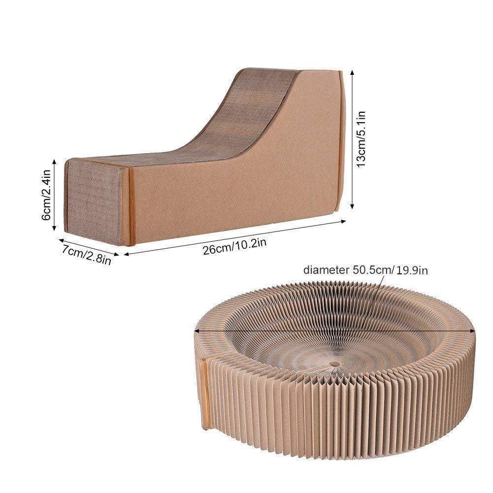 Cat Scratcher Collapsible Lounge, Round Scratching Board & Bed