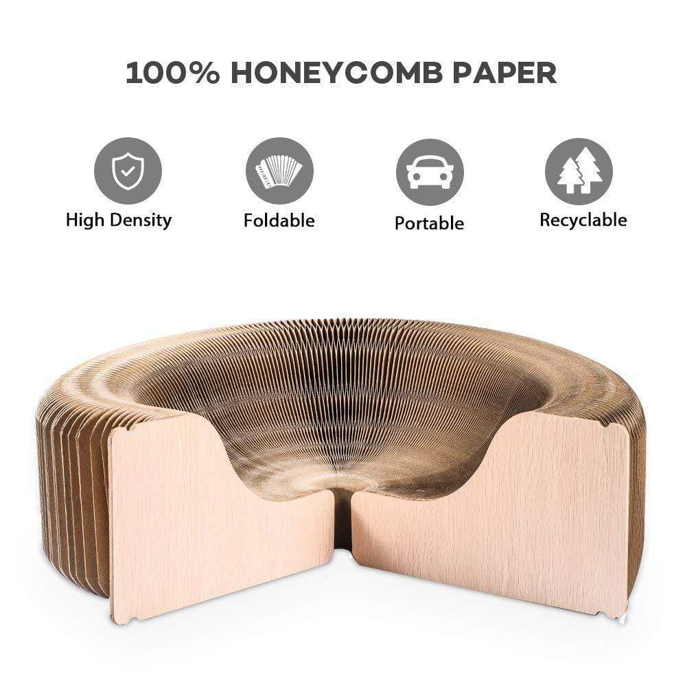 Cat Scratcher Collapsible Lounge, Round Scratching Board & Bed