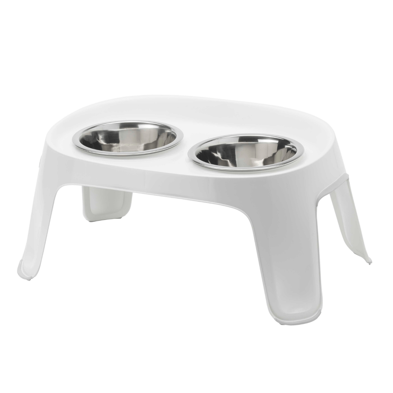Moderna Skybar Raised Dog Bowl Stand, White